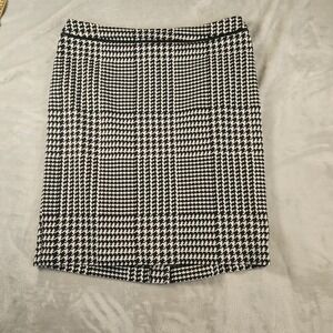 Talbots Houndstooth Pencil Skirt Black White Size 12P Academic Career Classic